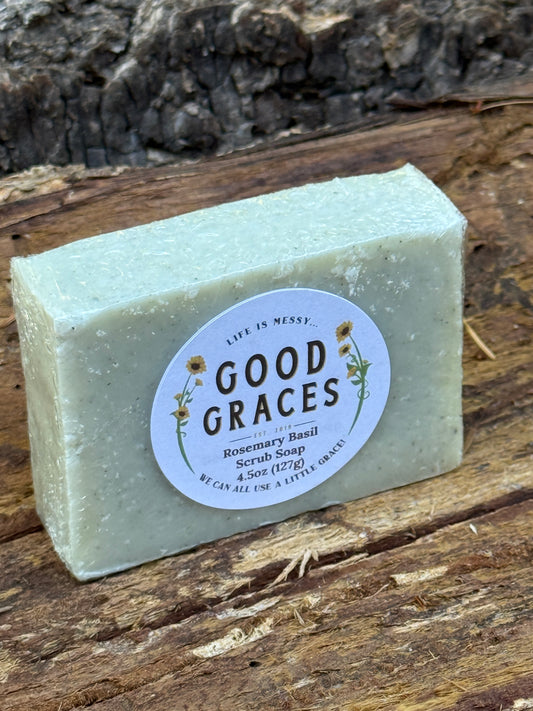 Luxury Soap: Basil Rosemary Scrub